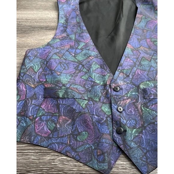 Vintage Adventures Of California Men’s Size L Formal Floral Multicolor Vest - Picture 3 of 10
